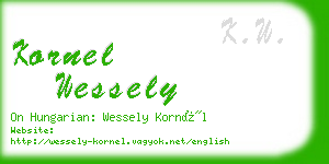 kornel wessely business card
